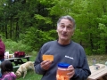 Bob Malchiodi holding the winning ticket of our annual free membership raffle at the first work party/cookout of 2011