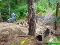 Sat Aug 29 - Setting stones for the downstream head wall.